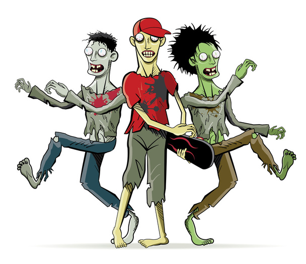 Персонажи мультфильмов о зомби
 - Вектор,изображение