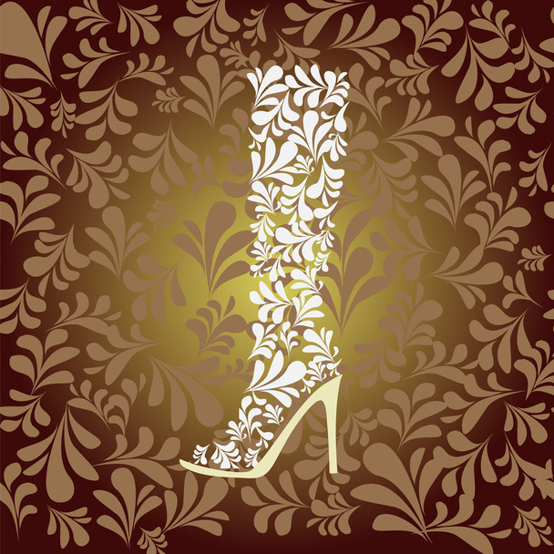 high heel boot fashion background- Illustration - Vetor, Imagem