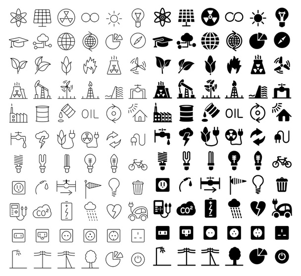 Energy and resource icon set - Vector, Image