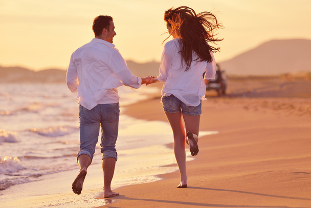 young couple  on beach have fun - Foto, Imagen