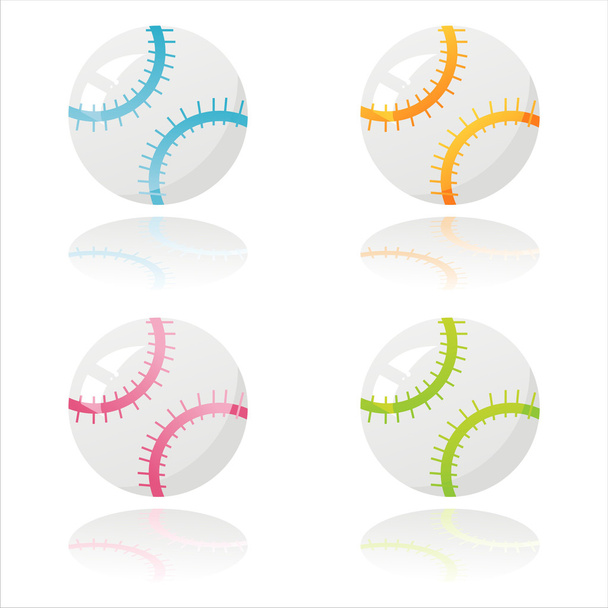 μπάλες πολύχρωμο μπέιζμπολ - Διάνυσμα, εικόνα