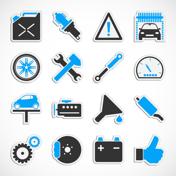 auto service pictogrammen - blauw - Foto, afbeelding