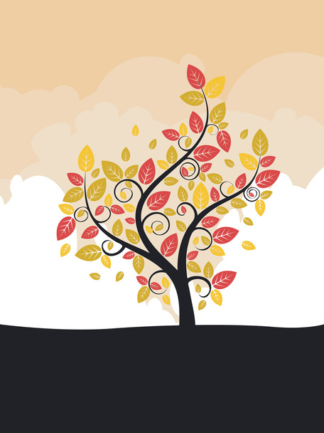 Stylized Autumn Tree - Vector, afbeelding
