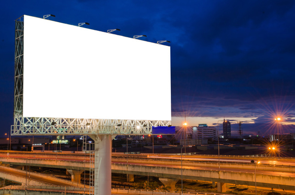 Blank billboard at twilight time for advertisement - Photo, Image