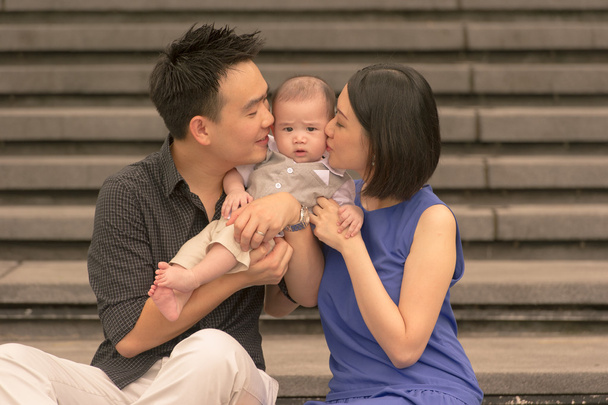 Chinese familie met zoon - Zdjęcie, obraz