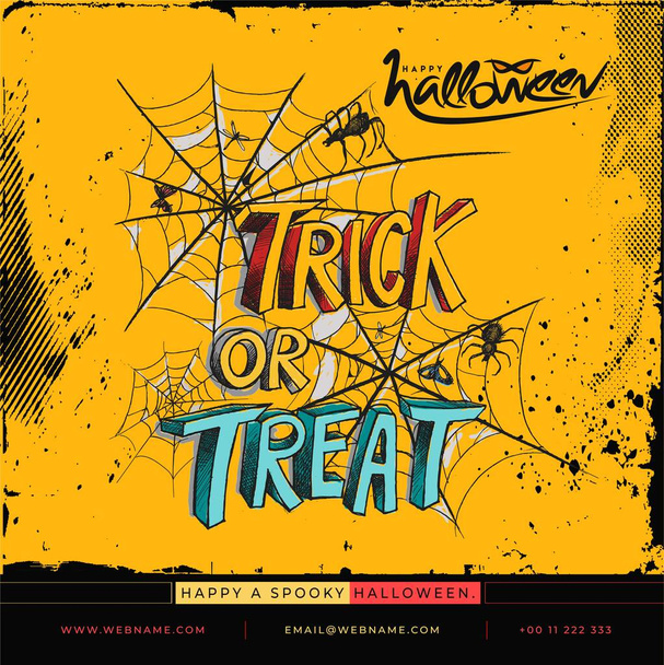 Happy Halloween Festival Digital Concept Instagram et médias sociaux Post Banner Template. - Vecteur, image