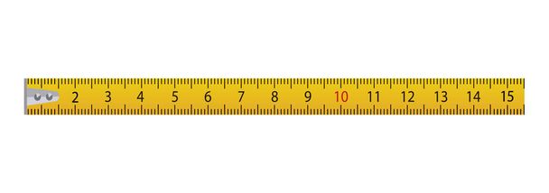 白い背景に隔離されたテープ定規を測定します。メートル法だ。黄色の大工測定テープ。ベクター株式 - ベクター画像