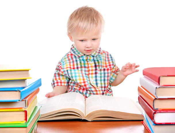 Baby Boy with the Books - Φωτογραφία, εικόνα