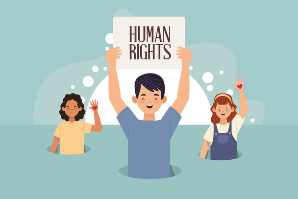 εξοπλισμός ανθρώπων για τα ανθρώπινα δικαιώματα - Διάνυσμα, εικόνα