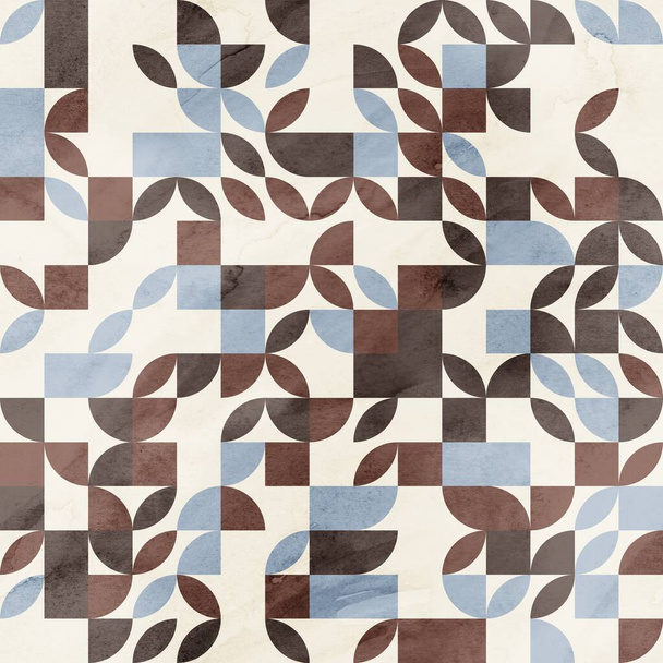 Безшовний ретро акварельний дизайн геометричної поверхні середини століття для друку
 - Фото, зображення