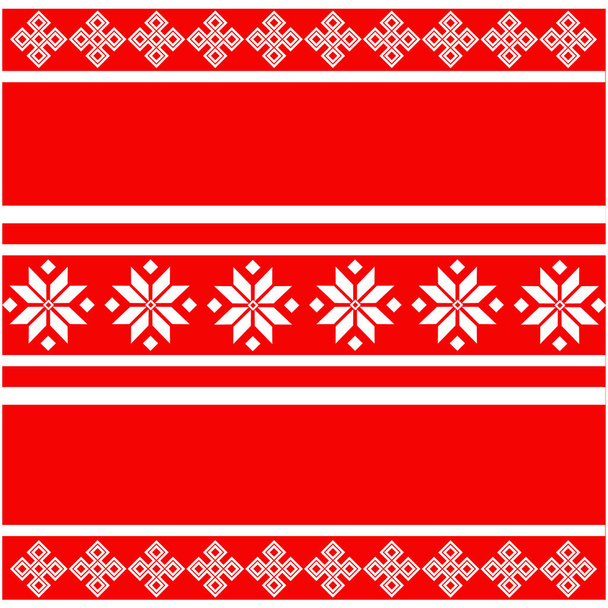 Belarusian ethnic ornament, seamless pattern. Vector illustration. Slavic traditional ornament pattern. Fire and purity - Vektor, Bild