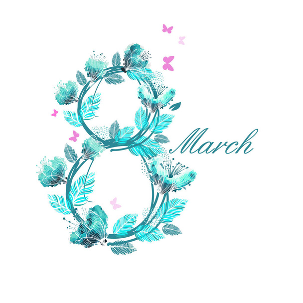 8 de marzo. Feliz Día de la Mujer. Ilustración vectorial - Vector, Imagen