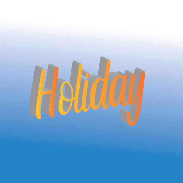 holiday 3d text effect background design vector - Vector, Image