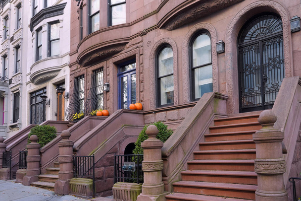 New York elegant brownstone townhouses - Photo, Image