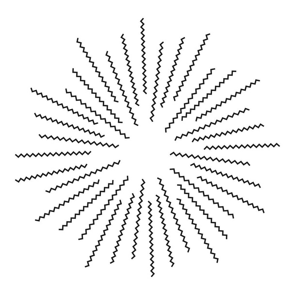 Vintage Sunburst, starburst, firework  doodle design element. for logos, badges and labels. isolated on white background. Vector illustration - Vector, Image