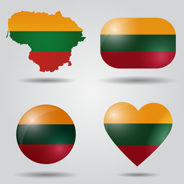 Litouwen vlag is ingesteld - Vector, afbeelding