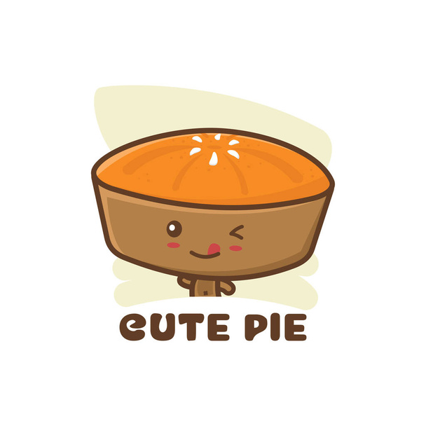 Cute mascot pumpkin pie. suitable for logo packaging, food product brands, menu display, etc. - Vektor, kép