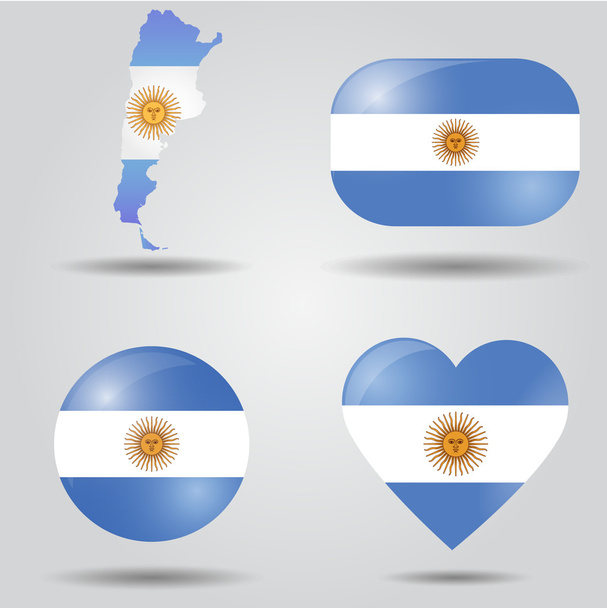 Argentina flag set - Vector, Image