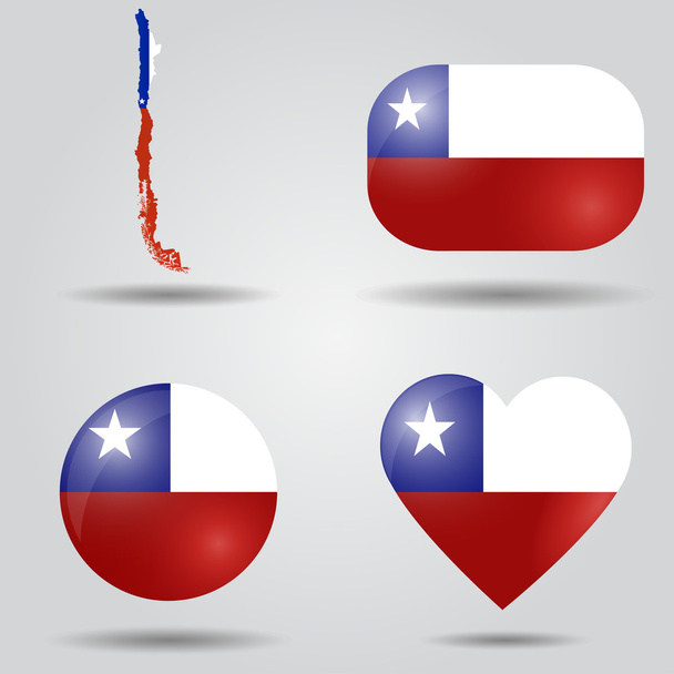 Chili vlag is ingesteld - Vector, afbeelding