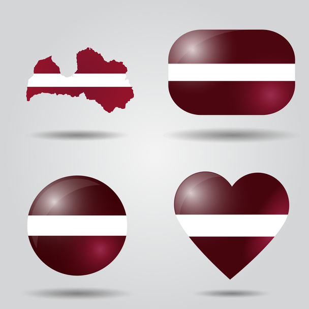 Set bandera Letonia
 - Vector, Imagen