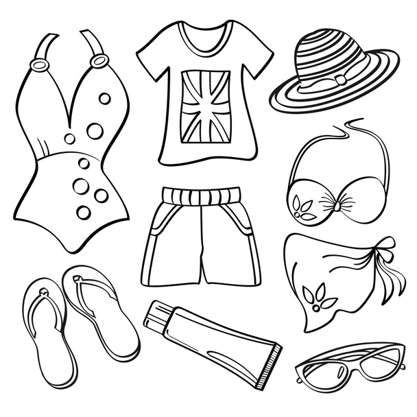 Ladies Clothing and Accessories - Vector, Image