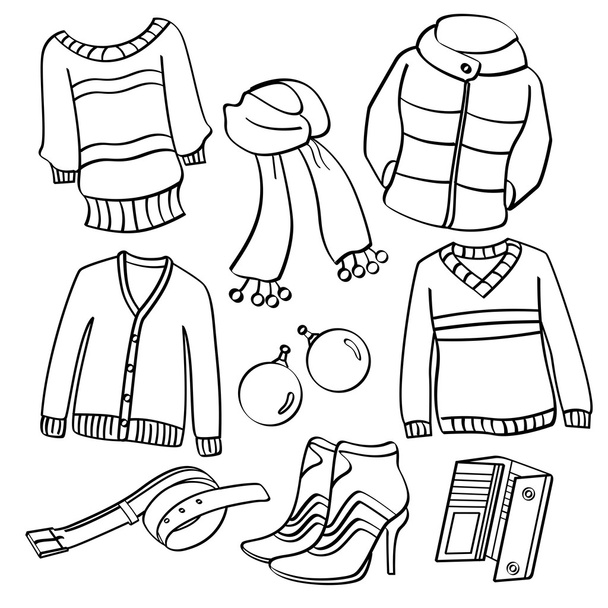 Kleidung und Accessoires - Vektor, Bild