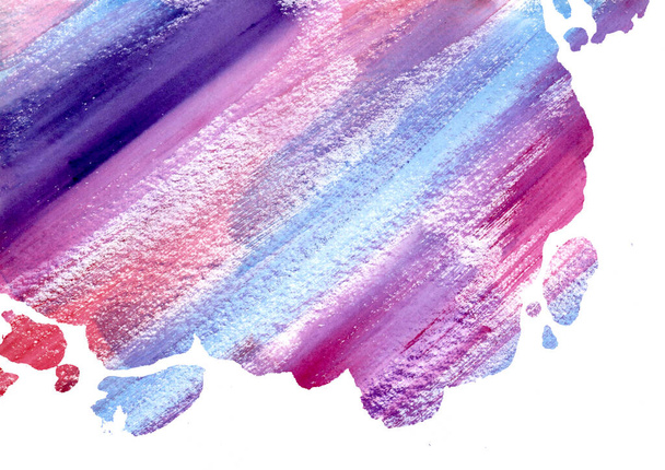 Abstract multicolor Watercolor rainbow circle Blots on white background. Spring and summer colors. Hand drawn blue, red and pink, violet and purple Blobs. Mottled Splash in the paper - Fotografie, Obrázek