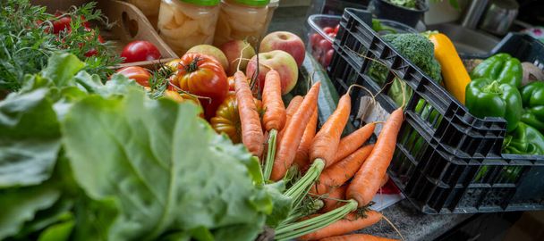 a close up of seasonal vegetables, summer, carrots - Фото, зображення