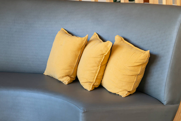 beautiful comfortable pillows decoration on sofa - Photo, Image