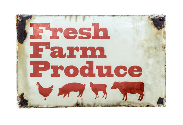 Um sinal de produto agrícola fresco
 - Foto, Imagem