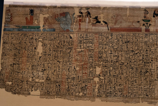 Papiro do antigo e antigo livro egípcio da morte netherworld morto - Foto, Imagem