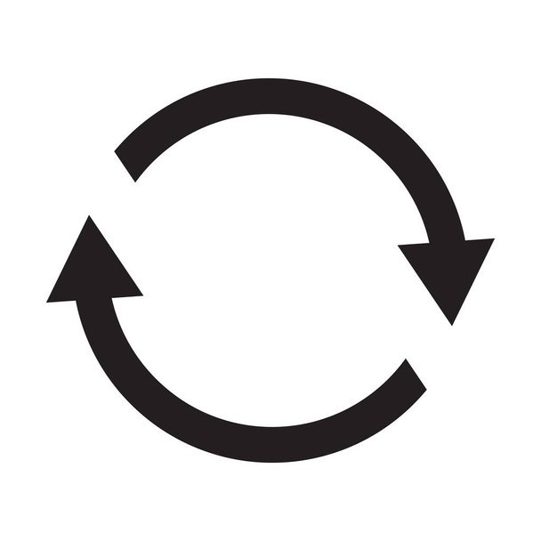 Flechas circulares como símbolo de actualizaciones de software. Icono simple aislado sobre fondo blanco - Vector, imagen