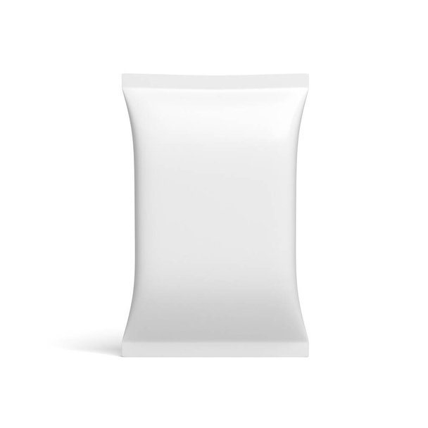 Plastic bag isolated on white background. Mockup. Blank. Packaging. 3d illustration. - Valokuva, kuva