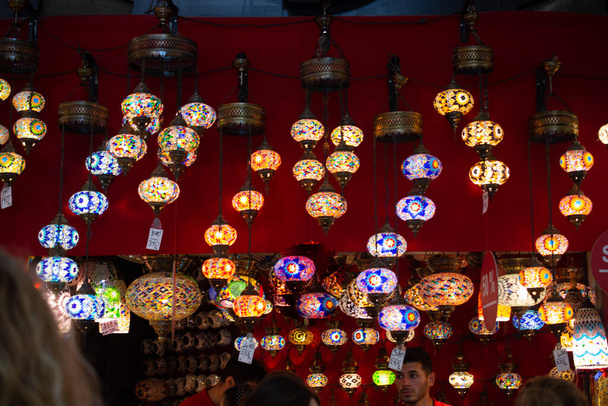 Mozaikowe kolorowe lampy osmańskie Latarnie - Zdjęcie, obraz
