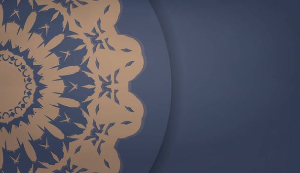Hintergrund in blau mit luxuriösen braunen Ornamenten für die Gestaltung unter Ihrem Logo - Vektor, Bild