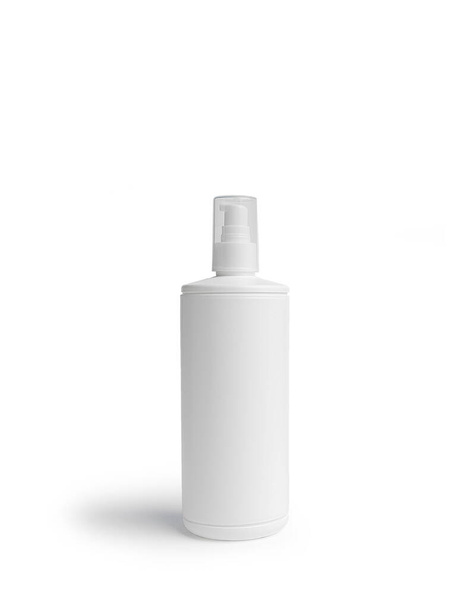 Μπουκαλάκι σπρέι λευκό πλαστικό σε λευκό φόντο, κοντά - Φωτογραφία, εικόνα