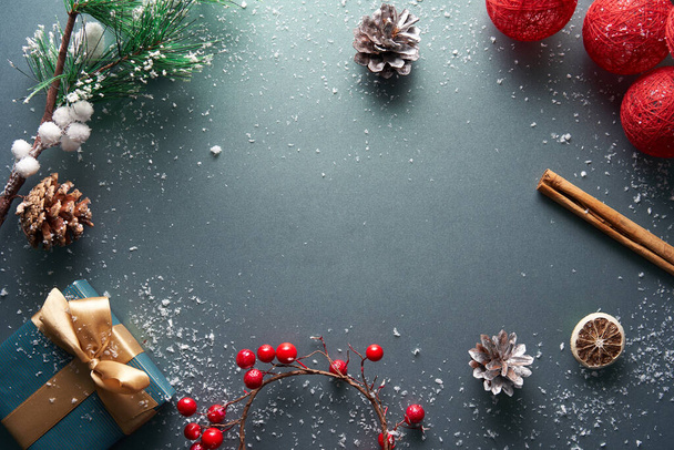Merry Christmas and Happy New Year snow mockup  - Valokuva, kuva