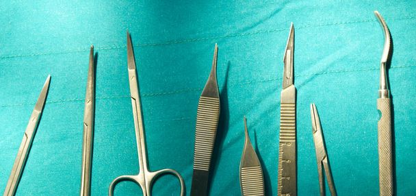 Surgical instruments set in operating room - Photo, Image