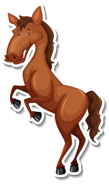 Horse farm animal cartoon sticker illustration - Photo, Image