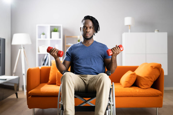African American Man Doing Workout Training After Injury - Photo, Image