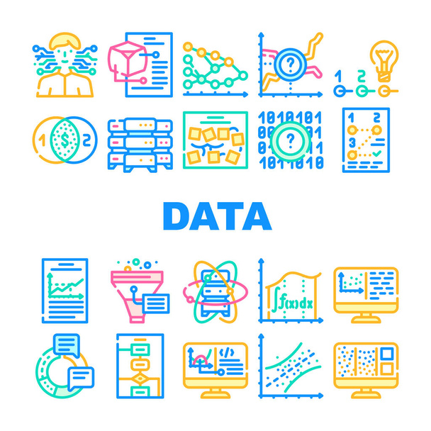 Data Science Innovate Technology Icons Set Vector - Vector, Image