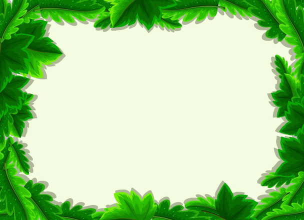 Fond vide avec illustration de cadre de feuilles vertes - Vecteur, image