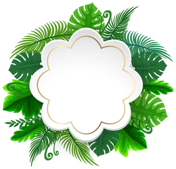 Ілюстрація шаблону рамки тропічного листя
 - Вектор, зображення