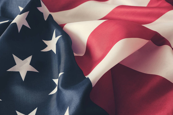 Background, flag United States of America. Banner of America in retro style - Foto, imagen
