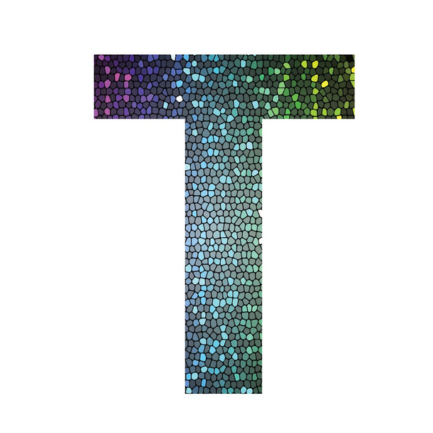 letter T of different colors - Vector, Image