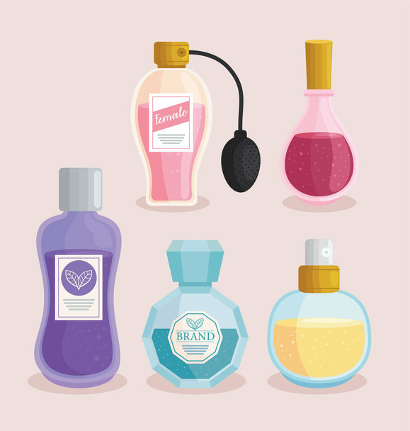 voní láhve ikony - Vektor, obrázek