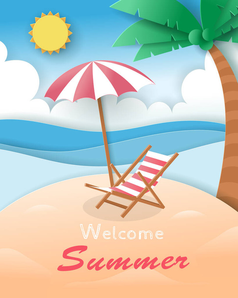 Vector of Summer poster, banner summer travel. - Vetor, Imagem