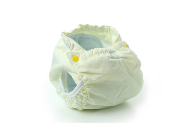 Yeniden kullanılabilir bebek bezleri beyaz arkaplanda izole edildi, kapat - Fotoğraf, Görsel