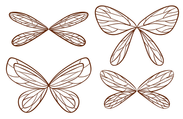 Simple sketches of fairy wings - Vector, Image