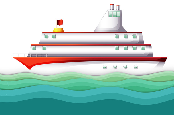 Un gran barco en el océano
 - Vector, Imagen